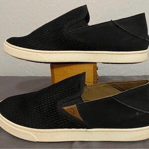 Olukia Pehuea Black Women's Slip-On Boat Shoe 8.5